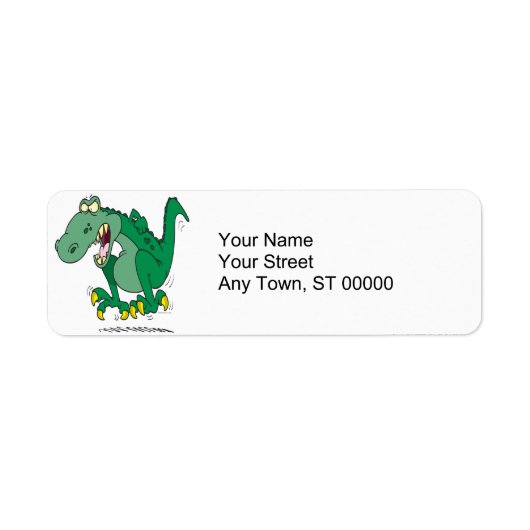 boze t-rex dino tantrum etiket (Voorkant)