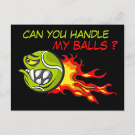 Boze tennisbal in vlammen met grappige quote briefkaart