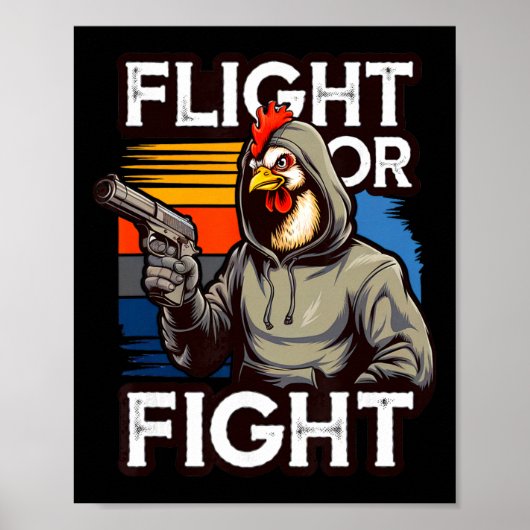 Boze Thug Kip Vlucht Of Vecht Respons Grappig Poster (Voorkant)