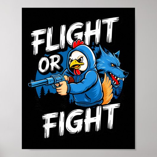 Boze Thug Kip Vlucht Of Vecht Respons Grappig Poster (Voorkant)