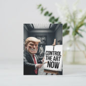 Boze Trump controleert kunst in een museum Briefkaart (Staand voorkant)