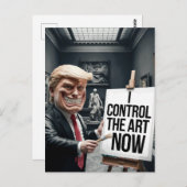 Boze Trump controleert kunst in een museum Briefkaart (Voorkant / Achterkant)