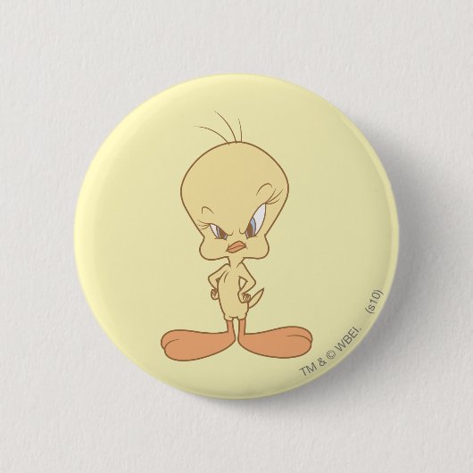 Boze Tweety Ronde Button 5,7 Cm (Voorkant)