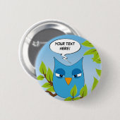 boze uil - meerdere kleuren ronde button 5,7 cm (Voorkant /achterkant)