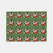 Boze uil met kerstmuts fleece deken (Voorkant (Horizontaal))