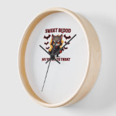 Boze vampierkat hunkert naar zoete Halloween-bloed (Hoek)