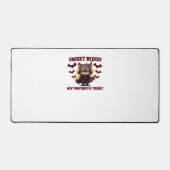 Boze vampierkat hunkert naar zoete Halloween-bloed Bureaumat (Voorkant)