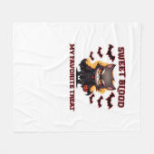 Boze vampierkat hunkert naar zoete Halloween-bloed Fleece Deken (Voorkant (Horizontaal))