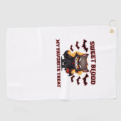 Boze vampierkat hunkert naar zoete Halloween-bloed Golfhanddoek (Horizontaal)