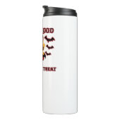 Boze vampierkat hunkert naar zoete Halloween-bloed Thermosbeker (Geroteerd rechts)