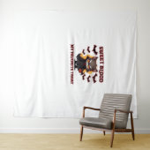 Boze vampierkat hunkert naar zoete Halloween-bloed Wandkleed (In Situ (horizontaal))