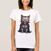 Boze vampierkat schattige grappige boze kat t-shirt (Voorkant)