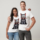 Boze vampierkat schattige grappige boze kat t-shirt (Unisex)