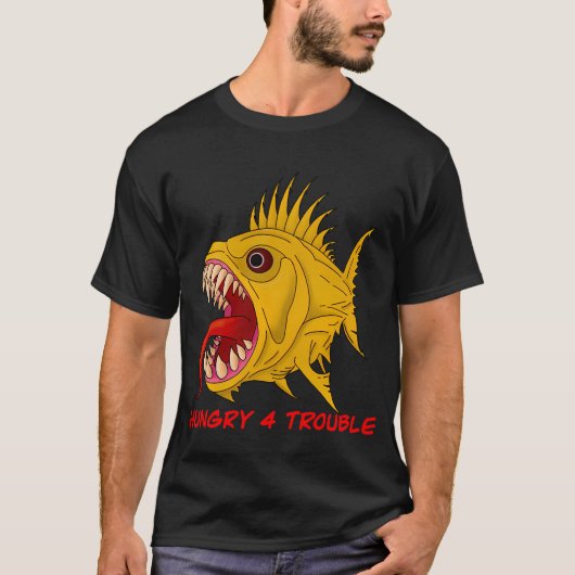 Boze Vis - Hongerig 4 Problemen T-shirt (Voorkant)