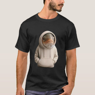 Boze Vis in een Hoodie Illustratie T-shirt