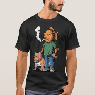 Boze Vis Monteur & Pitbull - Randstedige Antropomo T-shirt