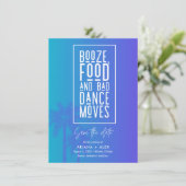 Boze voeding en slechte dans bruilding save the date (Staand voorkant)