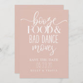 Boze voedsel en slechte dans bruiloft save the date (Voorkant / Achterkant)