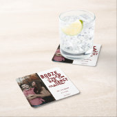 Boze voedsel en slechte dans trouwdatum foto kartonnen onderzetters (Insitu)