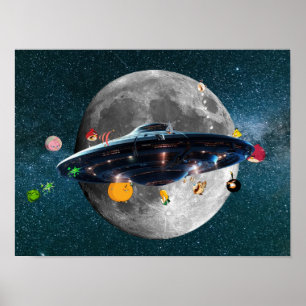 Boze Vogels die Buitenaardse Wezens Bestrijden Poster