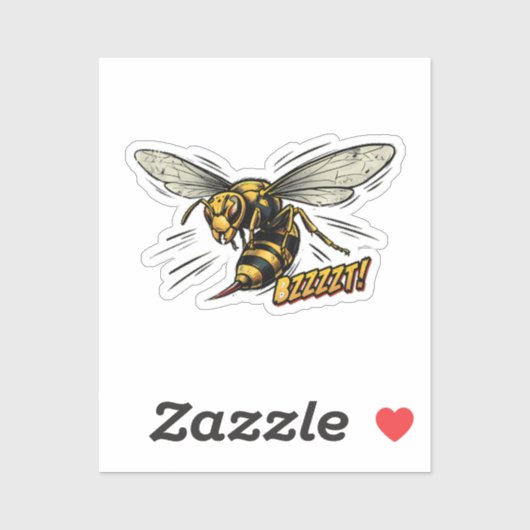 Boze Wesp BZZZT Stripboek Kunst Sticker (Vel)