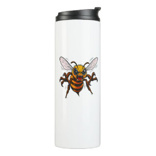 Boze Wesp Cartoon Insect Grafische Kunst Thermosbeker