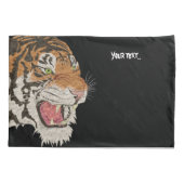 Boze wilde tijgers in deap oerwoud Bruin Zwart Kussensloop (Achterkant)