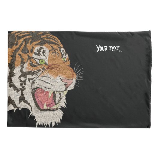 Boze wilde tijgers in deap oerwoud Bruin Zwart Kussensloop (Achterkant)