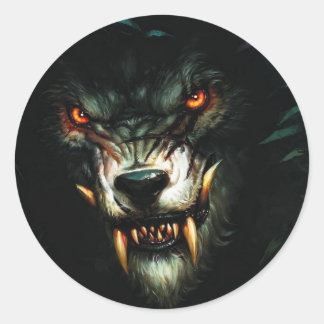boze wolf stiker :) ronde sticker