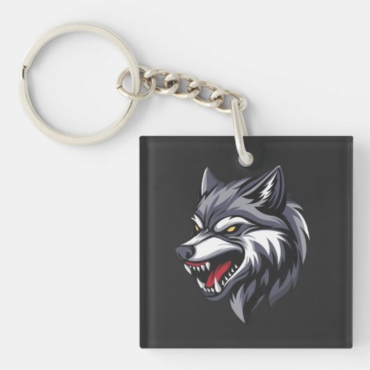 Boze Wolfengezicht Sleutelhanger (voorkant)