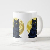 Boze zwarte kat grote koffiekop (Voorkant rechts)