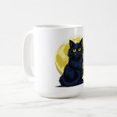 Boze zwarte kat koffiemok (Voorkant links)
