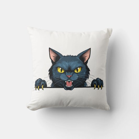 Boze zwarte kat kussen (Voorkant)