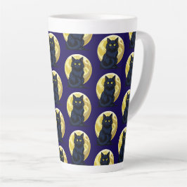 Boze zwarte kat latte mok