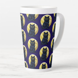 Boze zwarte kat latte mok