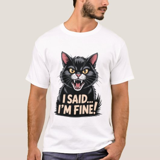 Boze Zwarte Kat Meme Ik Zei Dat Het Goed Ging Grap T-shirt (Voorkant)