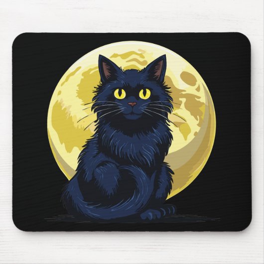 Boze zwarte kat muismat (Voorkant)