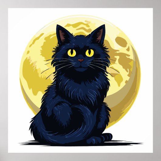 Boze zwarte kat poster (Voorkant)
