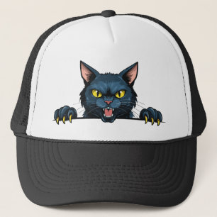 Boze zwarte kat trucker pet