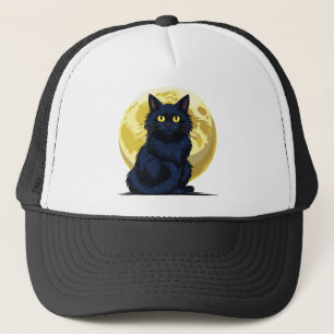 Boze zwarte kat trucker pet