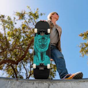 Boze Zwarte Wolf in de Nacht Persoonlijk Skateboard