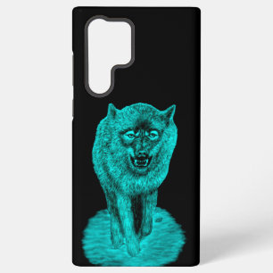 Boze Zwarte Wolf in de Nacht Samsung Galaxy Hoesje