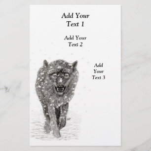 Boze Zwarte Wolf in de Sneeuw, wilde Winter Flyer