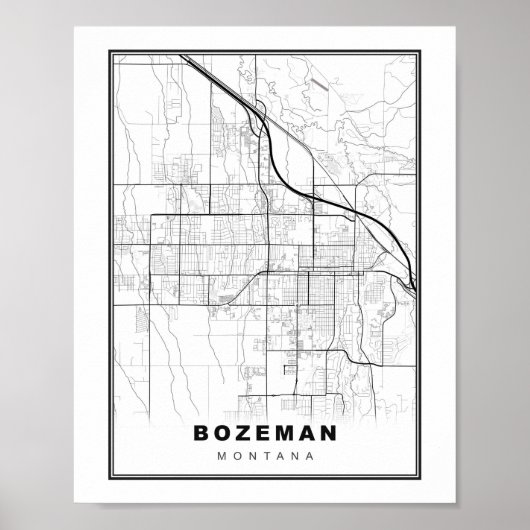 Bozeman Kaart Poster (Voorkant)