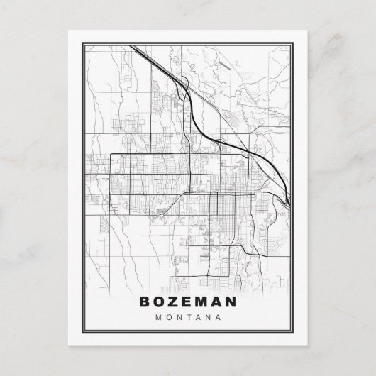 Bozeman Map Briefkaart (Voorkant)