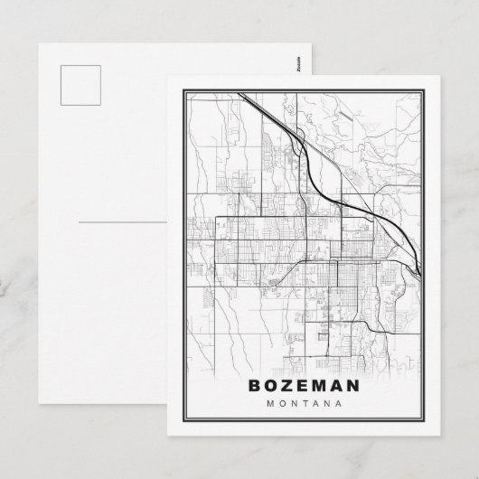 Bozeman Map Feestdagenkaart (Voorkant / Achterkant)