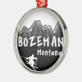 Bozeman Montana artistieke skier Metalen Ornament (Links)