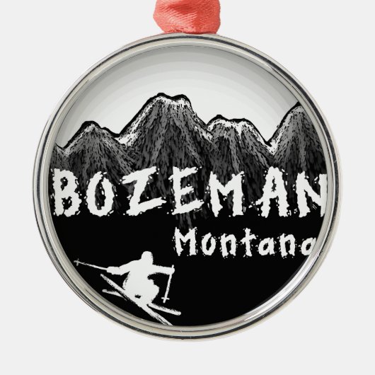 Bozeman Montana artistieke skier Metalen Ornament (Voorkant)