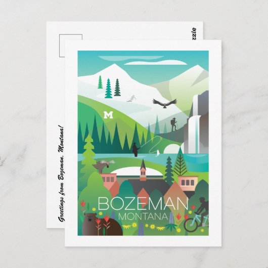 Bozeman, Montana Briefkaart (Voorkant / Achterkant)