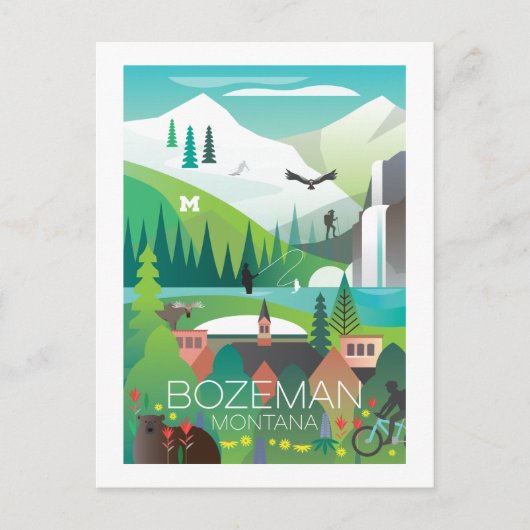 Bozeman, Montana Briefkaart (Voorkant)